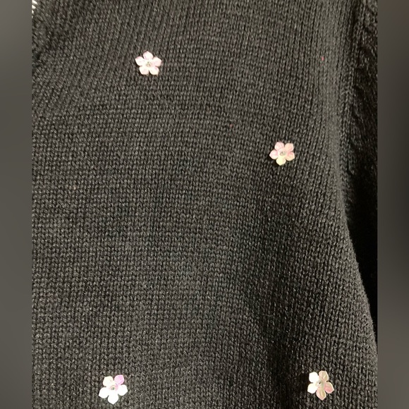 Vintage Black Zip Up Christmas Snowman Sweater - Picture 5 of 8